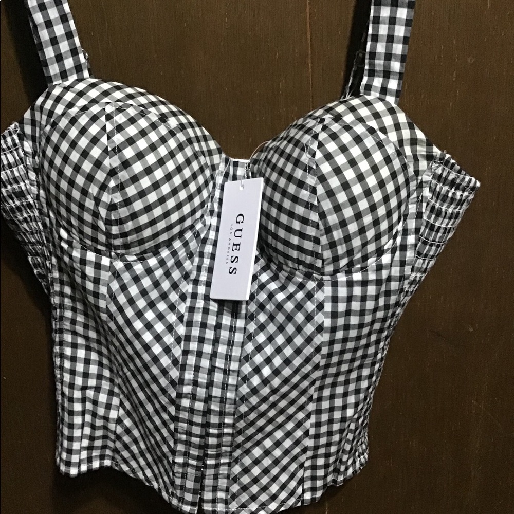 Guess corset top (gingham bustier top)